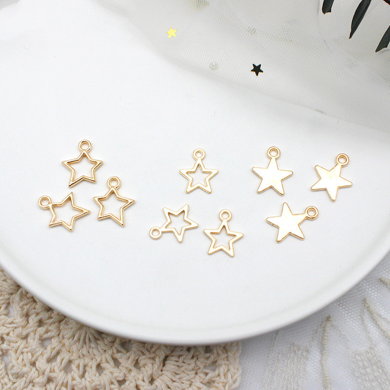 メタルチャーム スター 金属パーツ 材料 DIY ハンドメイド資材 透かしチャーム 星 アクセサリーパーツ