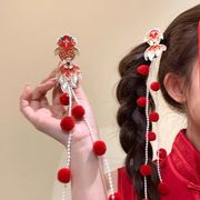 2個セット 金魚ヘアクリップ　ビーズタッセル　金魚髪飾り　大人 子供  錦鯉 金魚ヘアピン　金魚雑貨