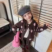 【2026秋新作】韓国風子供服 ★キッズ  カーディガン トップス ニット ジャケット★80cm-130cm 2色