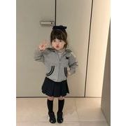 2026 秋新作★長袖 アウター★男女兼用キッズ  ジップジャケット★ スクール風  80-130cm