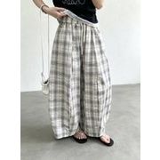 今季マストバイ チェック柄 ワイドカジュアルパンツ