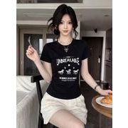 ヴィンテージプリント 半袖Tシャツ スリム レディース