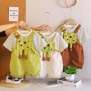 2026夏 新作 Tシャツ 半袖 キッズ  0～5 歳ベビー男女兼用  プリント丸首 2 点セット 大量在庫 80-120cm