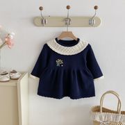 2026秋新作 韓国風 子供 女の子 キッズ ワンピース ニットワンピース 長袖 プリンセス 着回し 通園コーデ