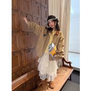 秋 女の子 ガーリー バイカラージャケットチュールティアードスカート 3点セット