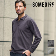 【トータスシェル長袖ポロ】SOMEDIFF メンズ ポロシャツ 新作 2026