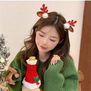 クリスマスヘアクリップ 8点セット サンタ帽トナカイ角立体髪飾り パーティー小物