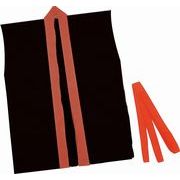 【ATC】カラー不織布ハッピ袖無 小学校高学年～中学生用黒（赤襟） 4111