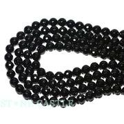 【カットビーズ】トルマリン(ブラック) 128面カット (3A) 10mm