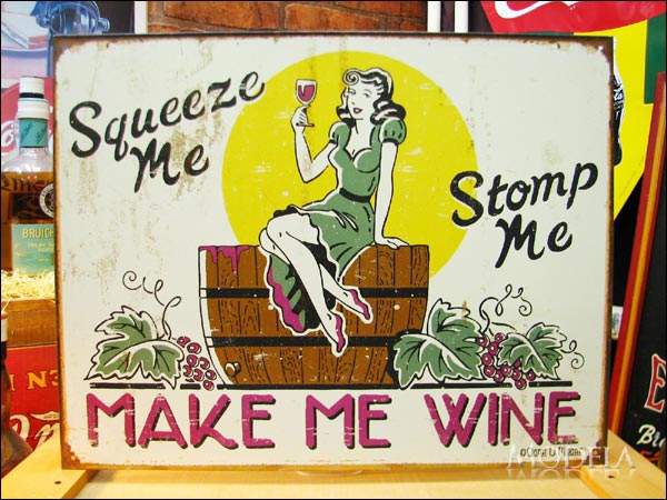 アメリカンブリキ看板 ムーア レトロ なワインと女性