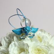 (天然石 パワーストーン)天然石天使ストラップ（ハウライトトルコ ）