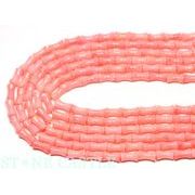 【カットビーズ】ピンク珊瑚 竹型 (約4×7mm)