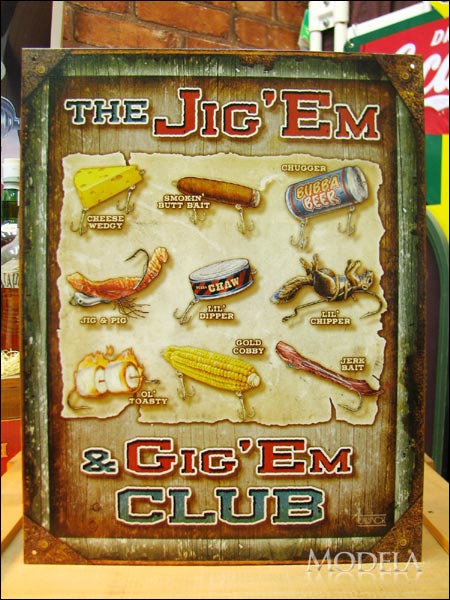 アメリカンブリキ看板 JIG'EM & GIG'EM Club