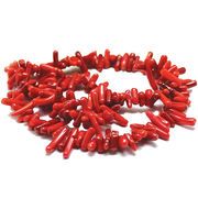 天然石 ビーズライン 卸売/シーバンブーコーラル赤・レッド チップビーズ（さざれ） L5-15mm