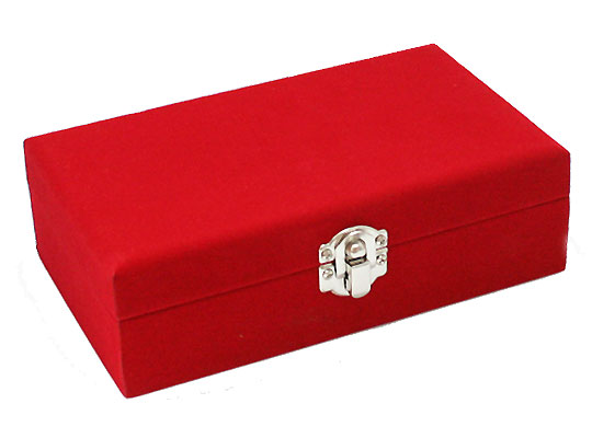 ジュエリーボックス リング・指輪用/ピアス用 ジュエリーケース プレゼントにも最適 【赤・レッド】