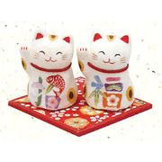 【ご紹介します！安心の日本製！彩り豊かなちぎり和紙のお正月飾り　ちぎり和紙　彩　招福招き猫（ミニ）】