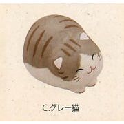 【ご紹介します！安心の日本製！ほっこりかわいい！ちぎり和紙 にっこり丸猫（3種）】c.グレー猫