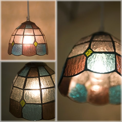 【Tiffany Glass Lamp Shade 】ヨーロッパステンド風★ ティファニーグラス ランプ Scollopスカラップ♪