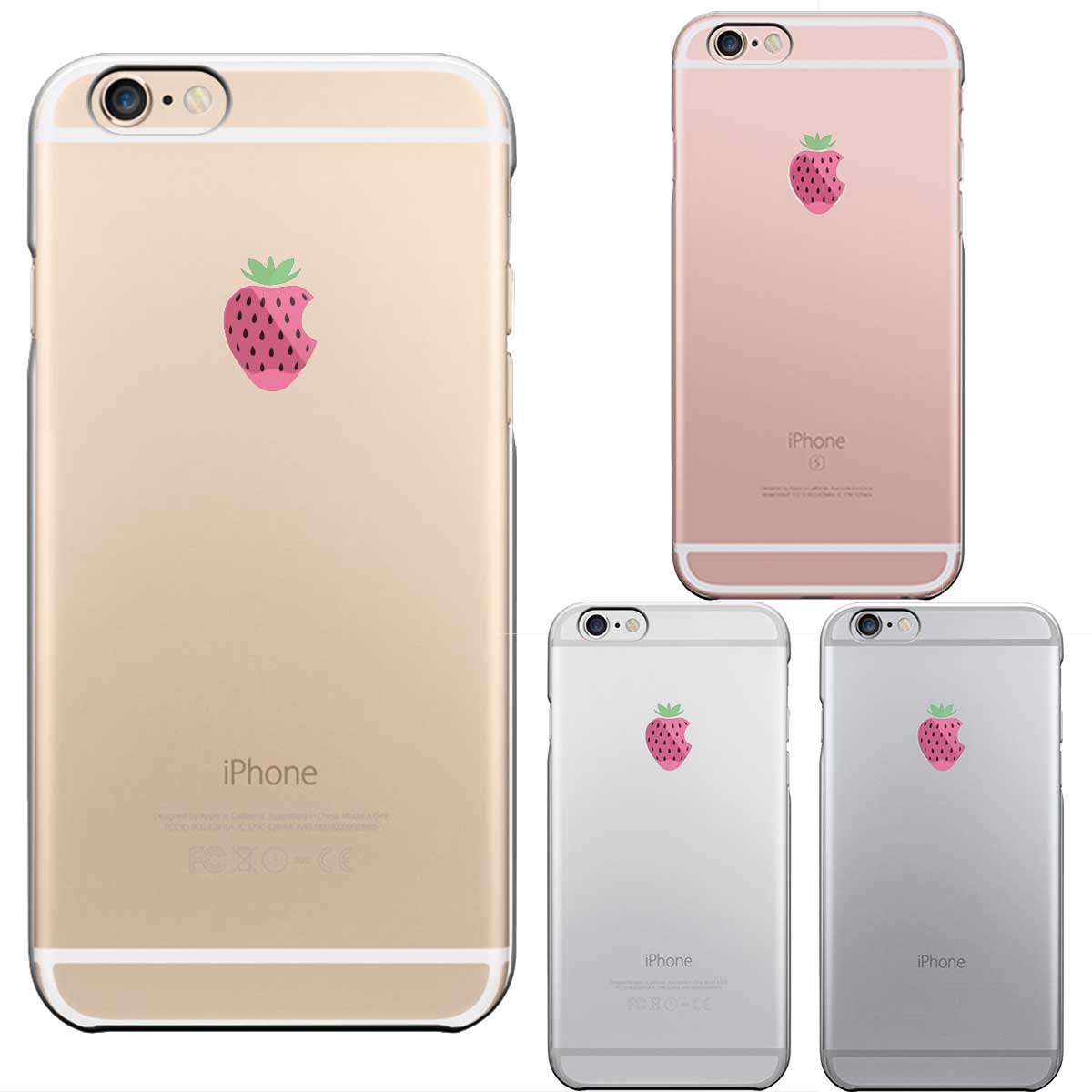 iPhone6 iPhone6S アイフォン ハード クリア ケース カバー シェル ジャケット イチゴ 苺