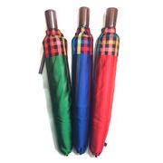【日本製】【雨傘】【折りたたみ傘】甲州産先染朱子格子日本製2段式折畳傘