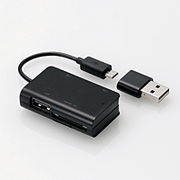 エレコム タブレット・スマホ用メモリリーダライタ（USBハブ付きモデル） MRS-MBH10BK