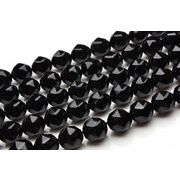 モリオン黒水晶 スターカット　12mm　１連（約３８ｃｍ）_R5498-12