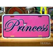 ライセンスプレート 王冠を持つピンク・プリンセス