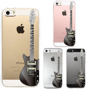 iPhone SE 5S/5 対応 アイフォン ハード クリア ケース カバー シェル ジャケット エレキギター　黒
