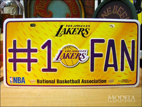 ライセンスプレート NBA Lakers #1 FAN