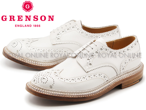 S) 【グレンソン】 5067G アーチー ARCHIE TRIPLE WELT ウイングチップ シューズ 紳士靴 ホワイト メンズ