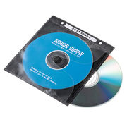 サンワサプライ　DVD・CD不織布ケース(リング穴付・ブラック)　FCD-FR100BKN