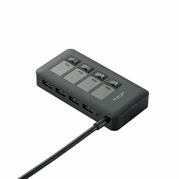 エレコム　USB3.0対応個別スイッチ付き4ポートUSBハブ　U3H-S409SBK