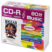 HIDISC CD-R 音楽用5mmスリムケース10P HDCR80GMP10SC