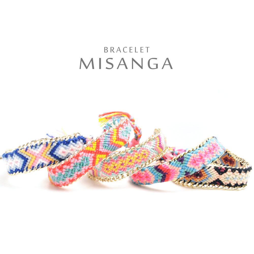 ▼MAGGIO▼【太めが可愛い】アジアンテイスト満載♪ ボヘミアン柄ミサンガブレスレット