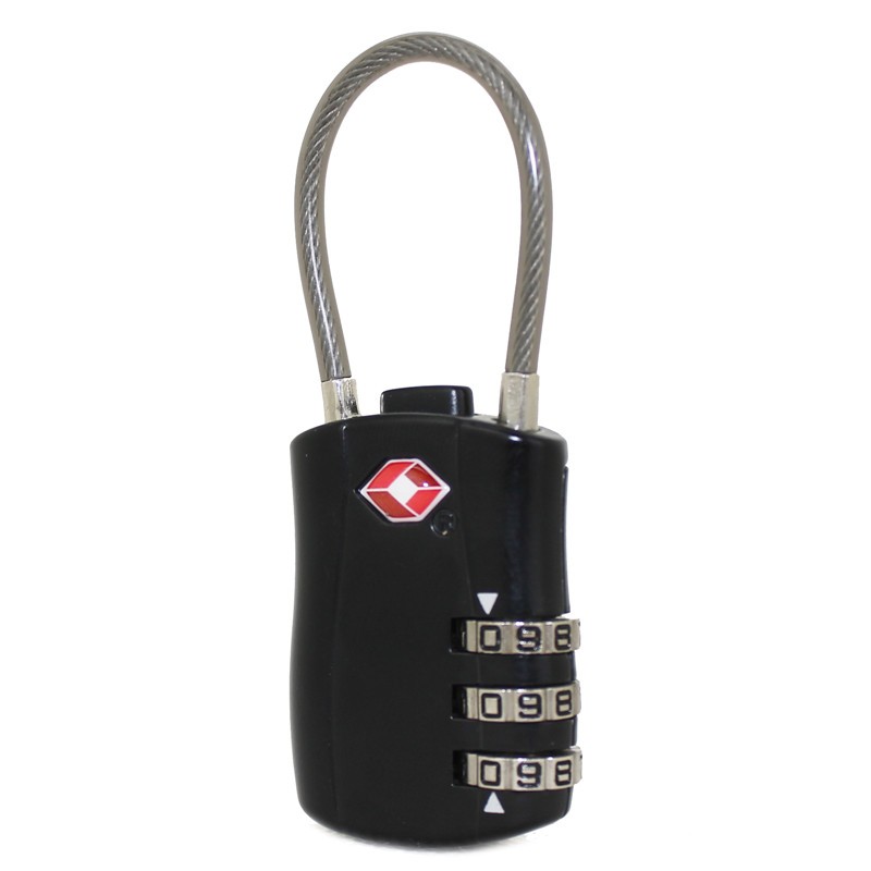 TSAロック 3桁 ダイヤル式ロック 南京錠 鍵 海外旅行 荷物スーツケース用 ワイヤータイプ