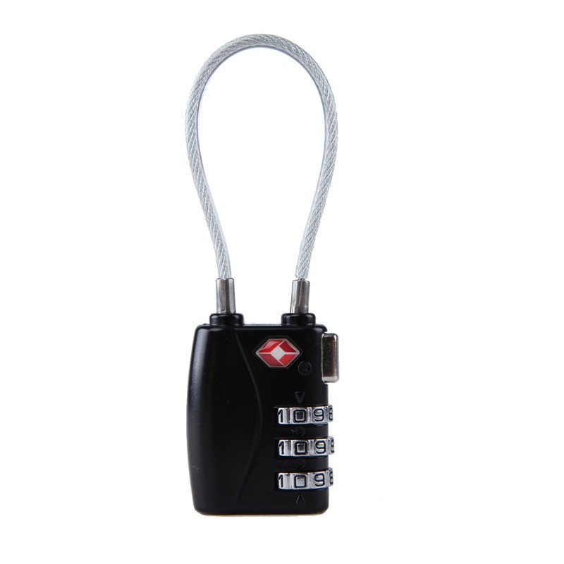 TSAロック 3桁 ダイヤル式ロック 南京錠 鍵　海外旅行　荷物スーツケース用 ワイヤータイプ