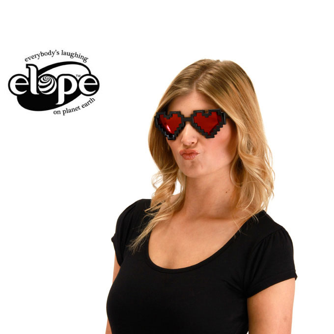 ELOPE #Pixel Heart Glasses BK/RD  14052