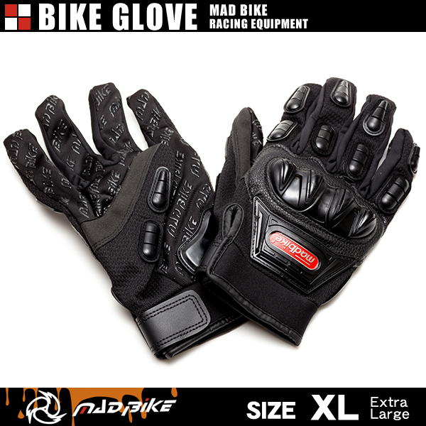 硬質プロテクターモデル バイクグローブ 手袋 黒 XLサイズ