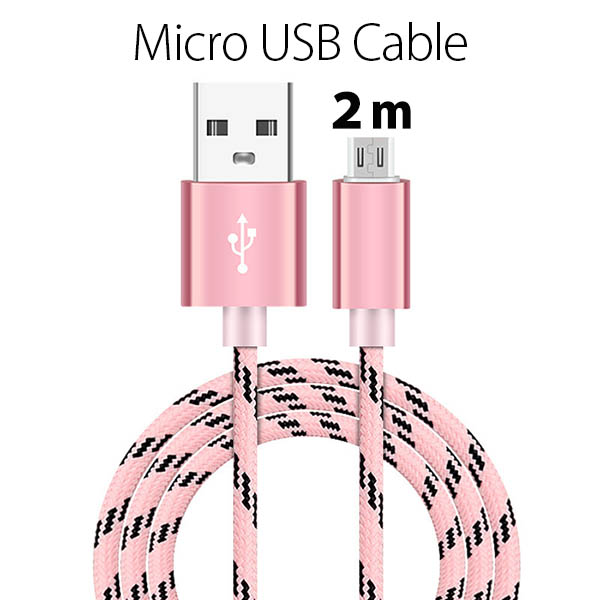micro USB 充電ケーブル コード micro USB 充電・転送 ケーブル 断線しにくい ナイロンメッシュ 2m