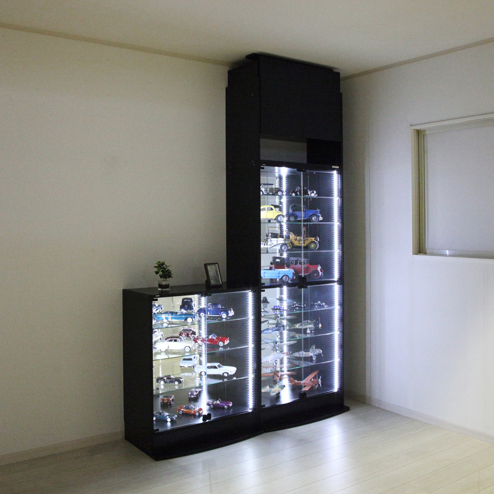 ガラスケース　コレクションラックワイド専用上置き ハイタイプ 奥行29cm用　送料無料 　充英アート コレクションラック ワイド ハイタイプ専用上置き ロータイプ奥行39cm