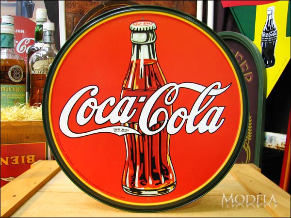 アメリカンブリキ看板 コカ・コーラ 1930年代ボトル＆ロゴ