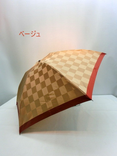 【折りたたみ傘】【日本製】甲州産先染格子超軽量超短日本製丸ミニ折畳雨傘