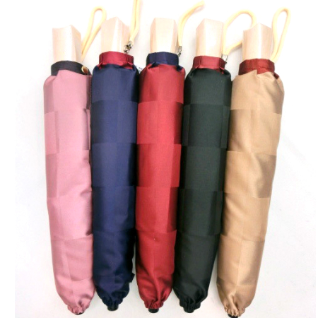 【日本製】【雨傘】【折りたたみ傘】甲州産先染朱子市松柄生地日本製コンパクト折畳傘