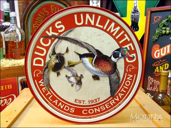 アメリカンブリキ看板 Ducks unlimited 円型