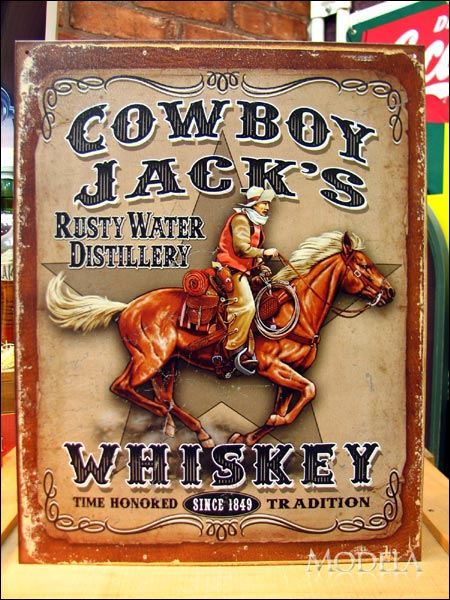 アメリカンブリキ看板 ウイスキー Cowboy Jack's