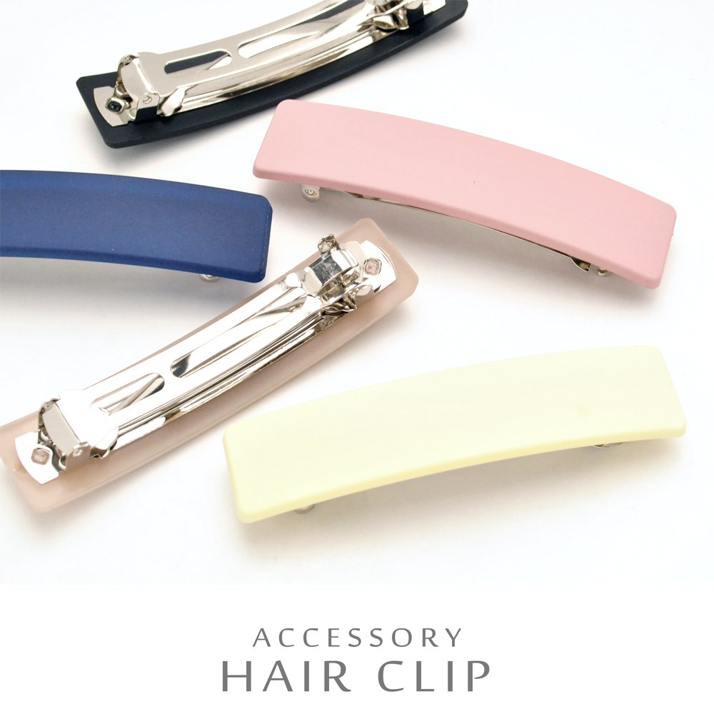 ▼MAGGIO▼【マット仕上げのヘアアクセ★】ガーリーで飽きのこない形♪ マットカラースクエア型バレッタ