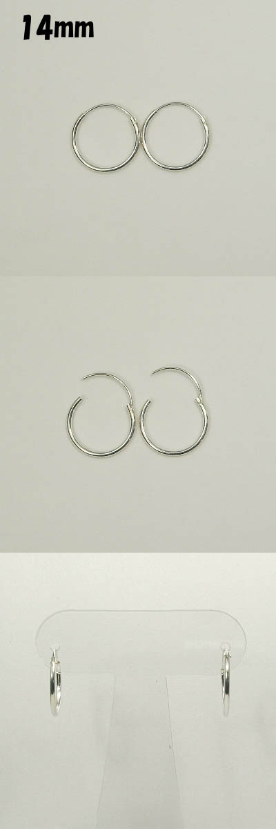 ピアス / 6-12 ◇ Silver925 シルバー フープ リングピアス 線径