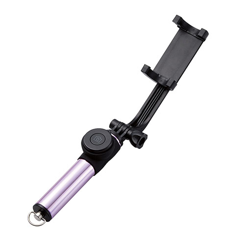 エレコム Bluetooth自撮り棒/回転ホルダー型/女子向け/430mm/ペールパープル