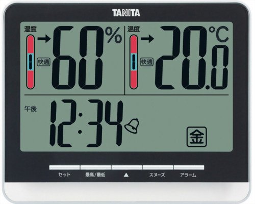 タニタ(TANITA) 〈温湿度計〉デジタル温湿度計 TT-538-BK(ブラック