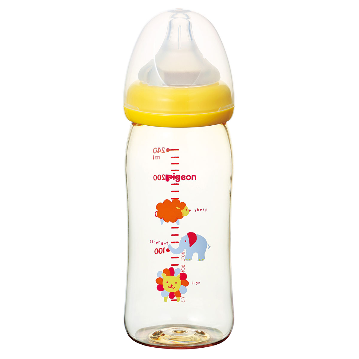ピジョン 母乳実感哺乳びん プラスチック アニマル柄 240mL